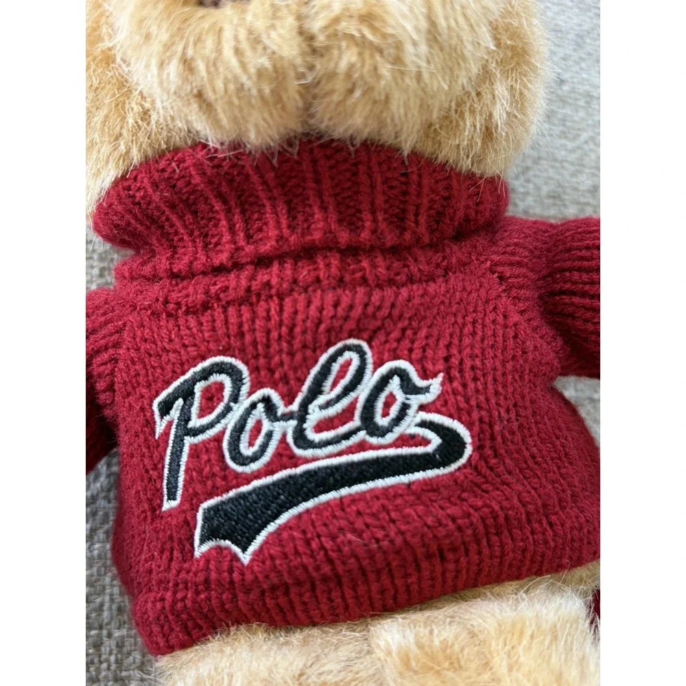 New! Ralph Lauren The Polo Christmas Bear L'ours Red Classic Sweater & Beanie